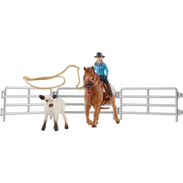 Schleich Farm World Team Roping Mit Cowgirl, Spielfigur